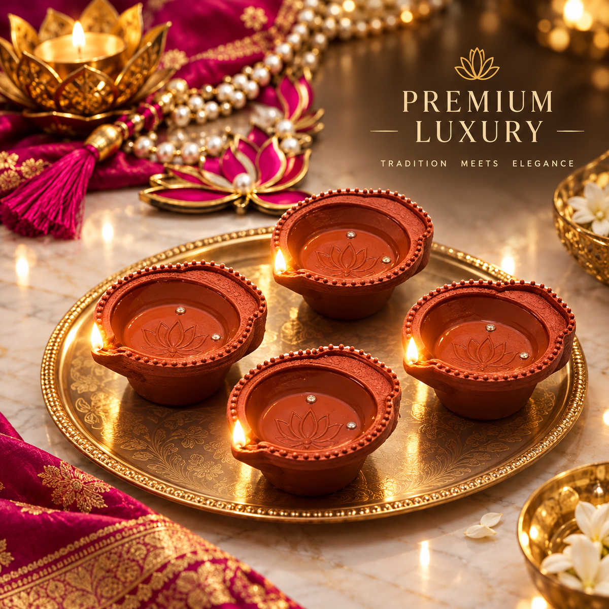 Eco-Friendly Water Sensor Floating LED Diyas (Pack of 24) | Flameless & Reusable Decorative Lights