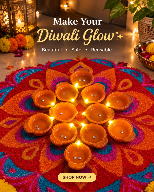 Eco-Friendly Water Sensor Floating LED Diyas (Pack of 24) | Flameless & Reusable Decorative Lights