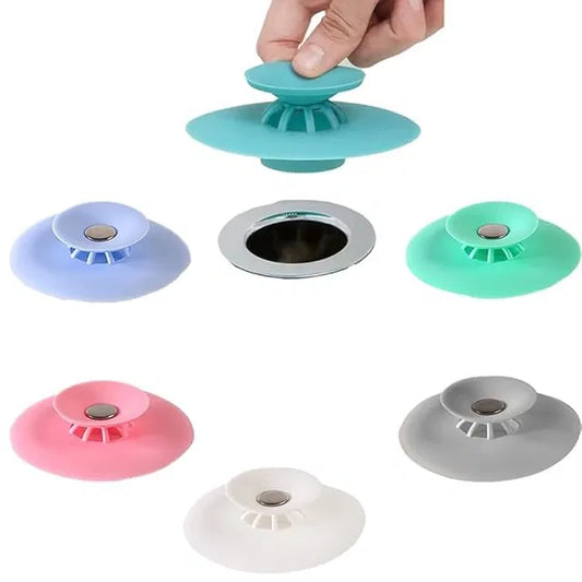 Universal Stopper and Strainer, Strainer and Drain Collapsible Silicone Kitchen Sink Drain Stopper, Catch Food Particles