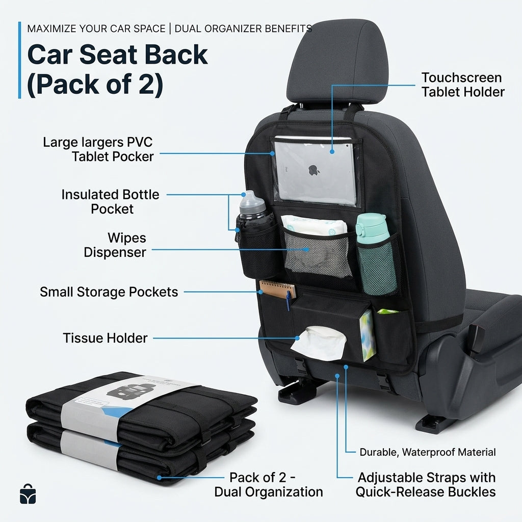 Car Seat Back Organizer - Declutter Your Interior Instantly