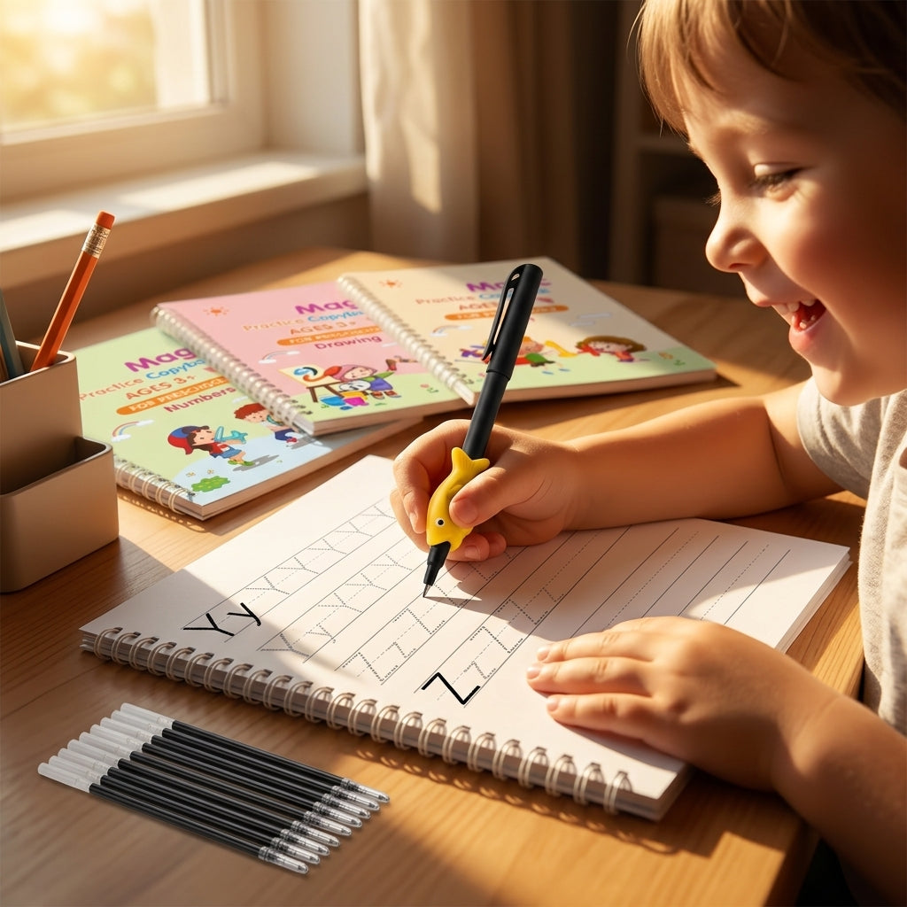Magic Practice Copybook - Reusable Handwriting Workbook Set